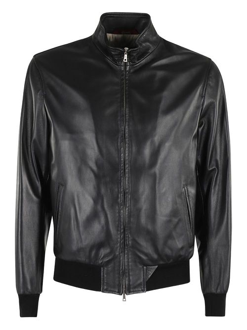 Zip-up leather jacket - Black