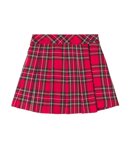 Pleated plaid skort