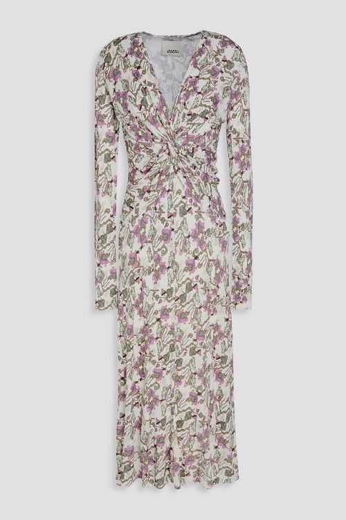 Janevea twisted printed jersey midi dress - White - FR 34