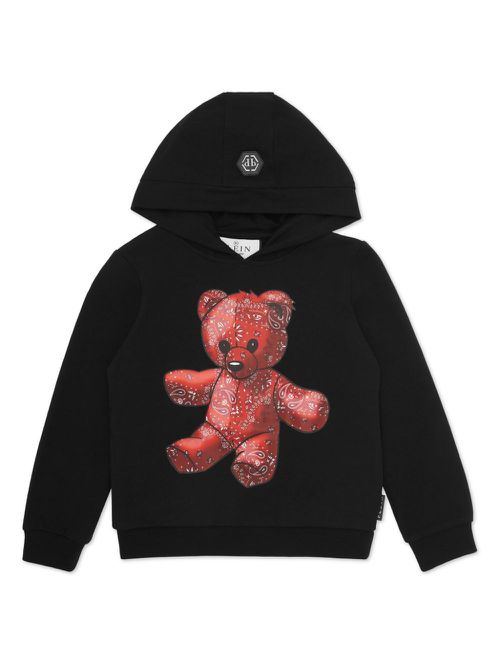 Teddy Bear-print hoodie - Black