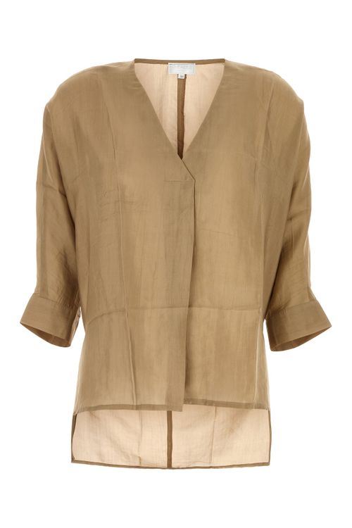 THE ROSE IBIZA Camel silk Endochina blouse