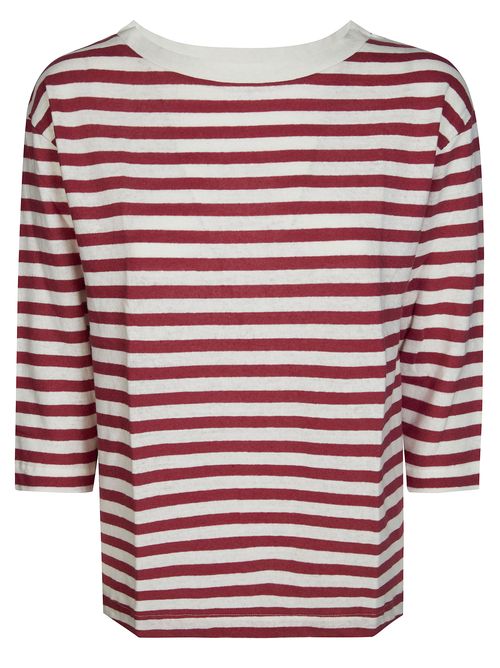 Chic 3/4 Sleeve Striped T-Shirt for Women