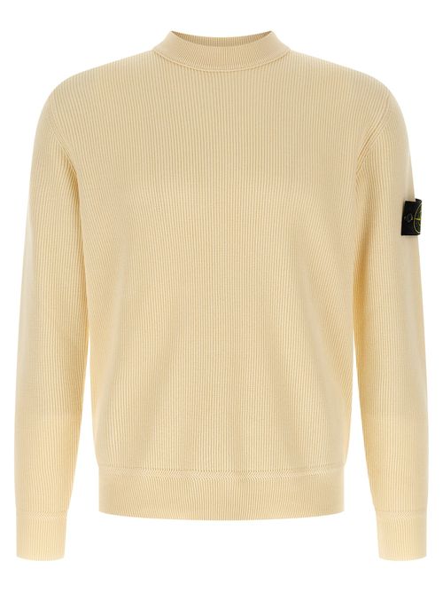 Ribbed Cotton Sweater — Beige