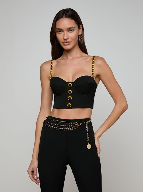 Sophia Chain Bralette In Black
