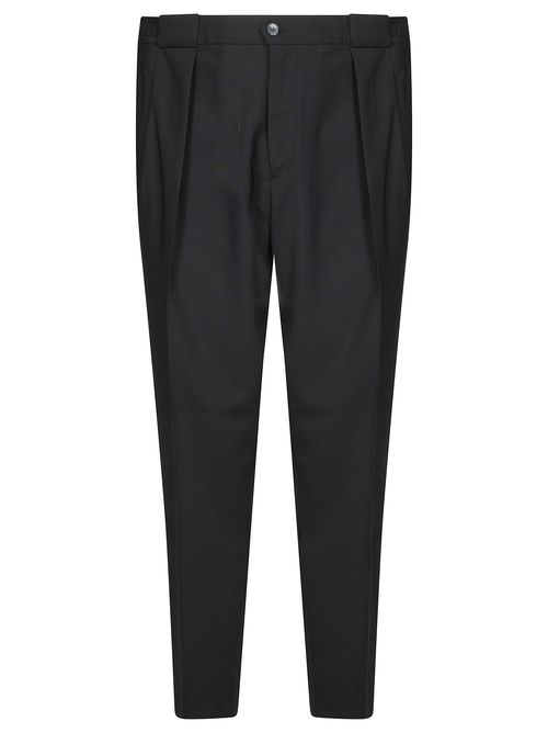 Black Relaxed Pleated Pants
