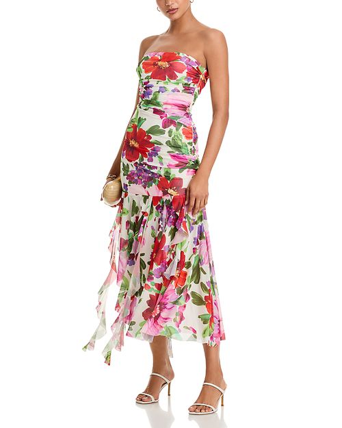 Floral Mesh Midi Dress - Exclusive