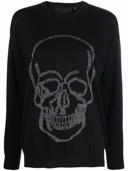 Skull-print jumper - Black