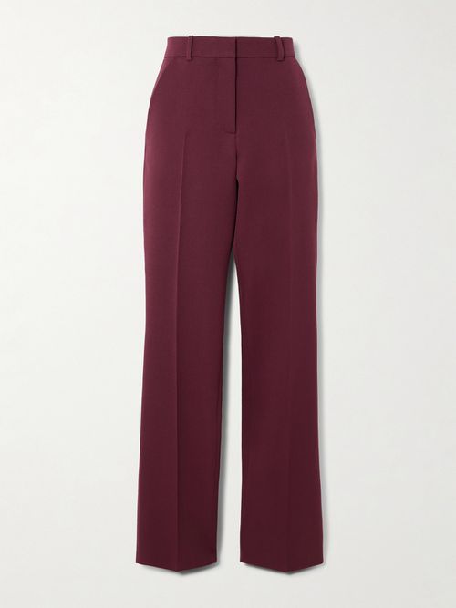 Mick Wool-twill Straight-leg Pants - Burgundy