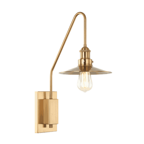 Aged Gold Brass One Light Wall Sconce from the Bingrahm Collection
