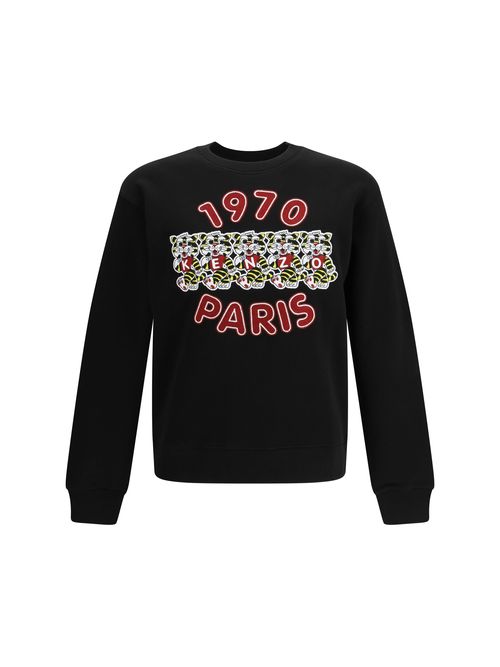 Wild Tiger Embroidered Sweatshirt — Black