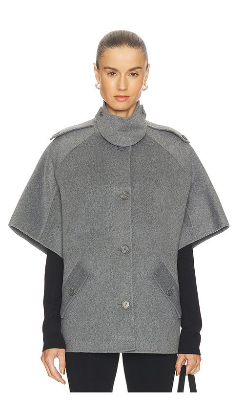 SIMKHAI Jones Cape Jacket in Grey. XS. Also in L