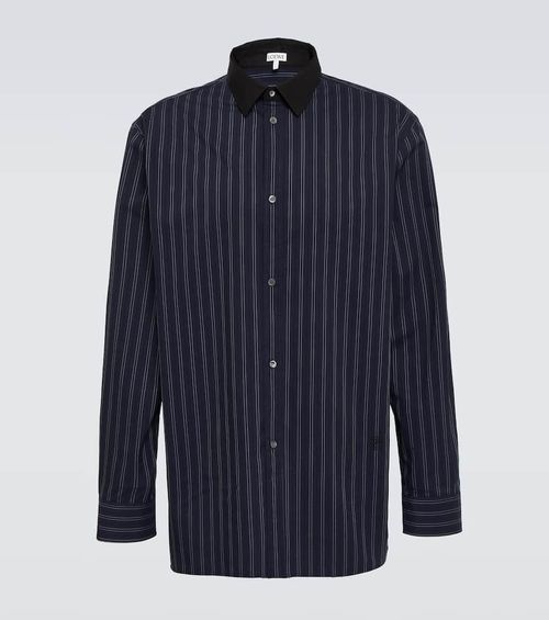 Striped cotton poplin shirt