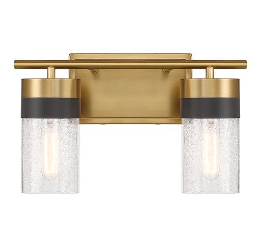 Warm Brass Two Light Bathroom Vanity from the Brickell Collection