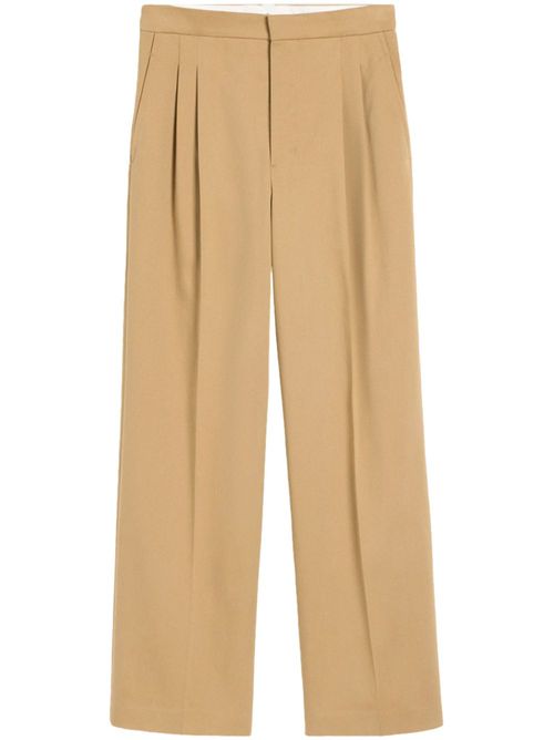 Cotton wide-leg trousers - Neutrals