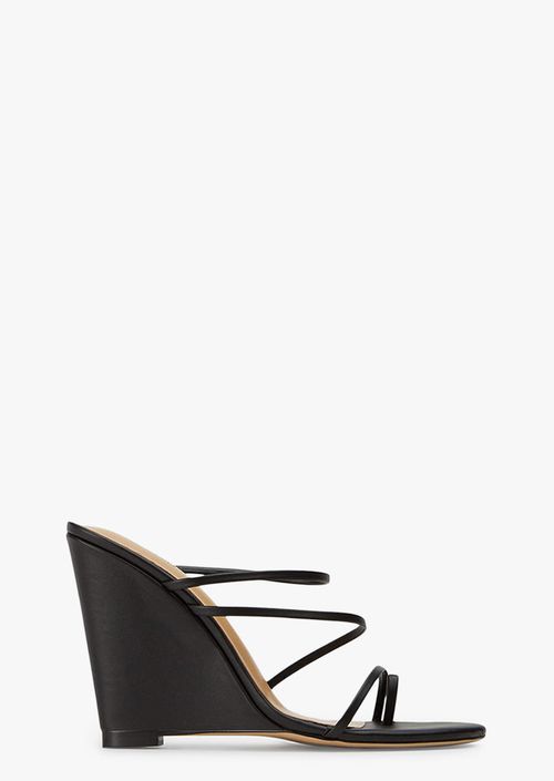 Gaia Black Capretto Wedges
