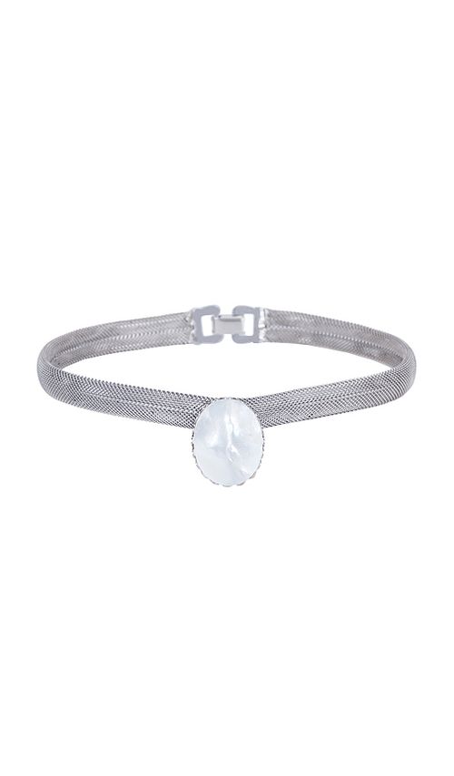 LELET NY Charlotte Mesh Choker in Mother Of Pearl. a