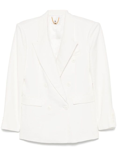 ELISABETTA FRANCHI- Linen Blend Double-breasted Jacket