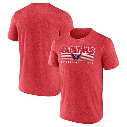 Men's Fanatics Heathered Red Washington Capitals Prodigy Performance T-Shirt - Size Small