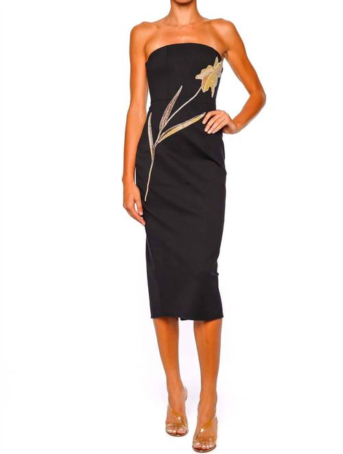Brooke Bandeau Embellished Midi Dress In Night Iris