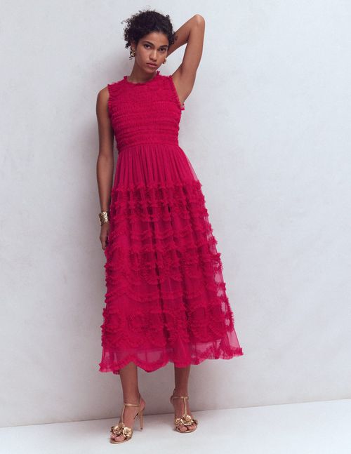 Women's Tulle Bow Party Dress in Pink | Size 0