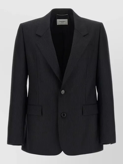 Saint Laurent - pinstripe single breasted blazer notch lape