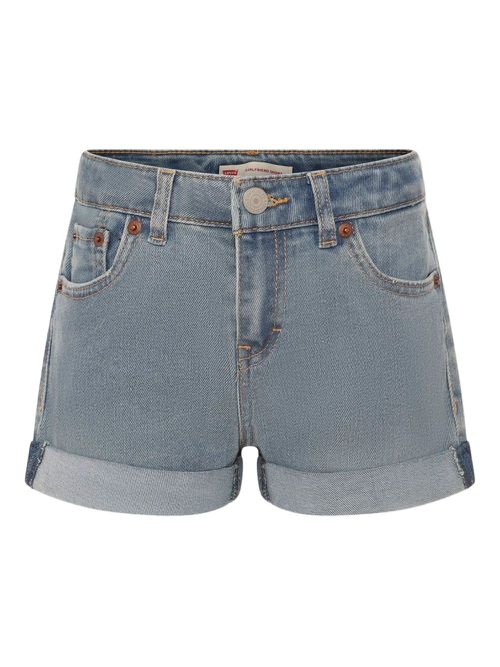 Turn up-hem denim shorts - Blue