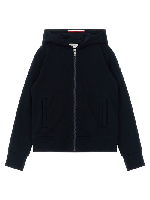 Logo-Patch Brushed Cotton Hoodie — Black