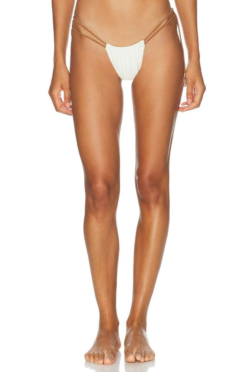 Vix Swimwear x Rosie Huntington-Whiteley Pixie Tanga Cheeky Bikini Bottom in White