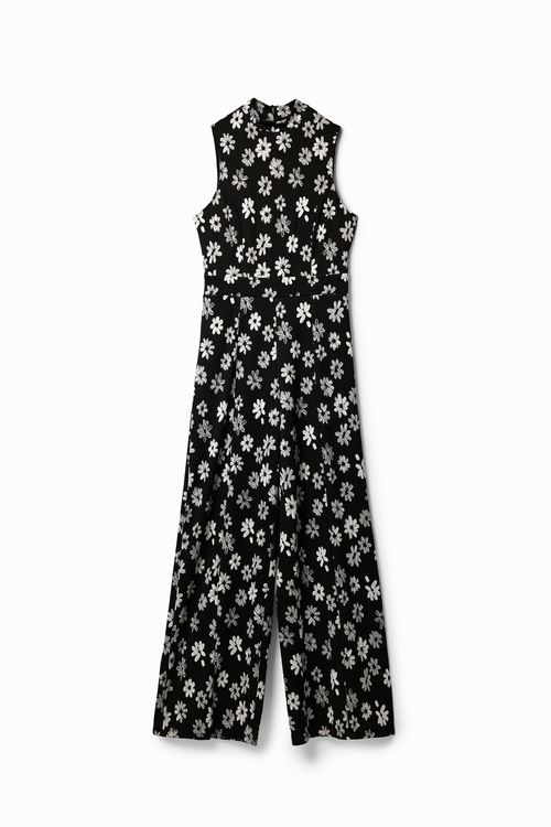 Contrast floral jumpsuit