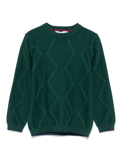 Embossed-detailed sweater - Green