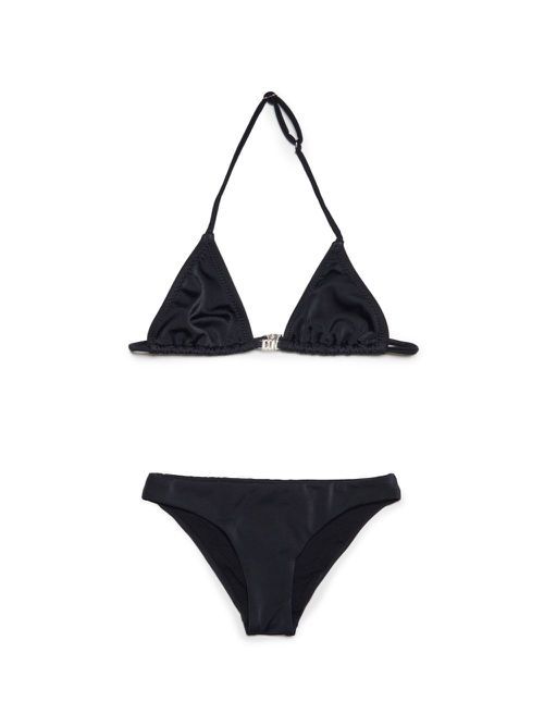 Icon-plaque logo-print bikini set - Black