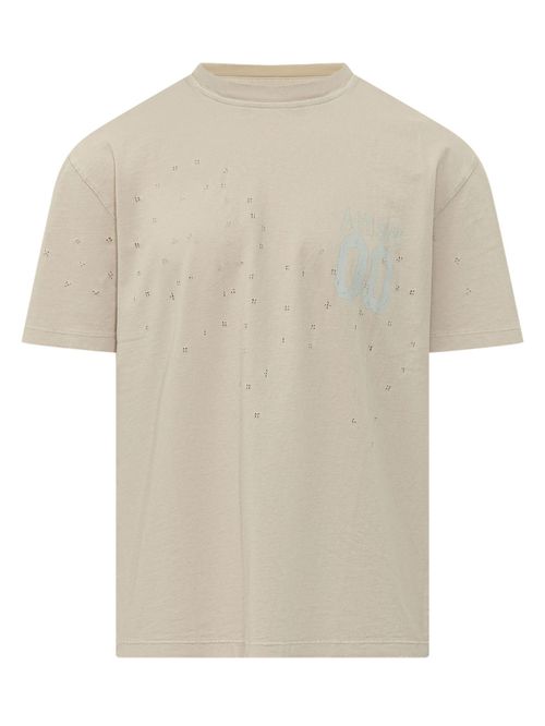 Beige Single Pack Graphic Crew Neck T-Shirt