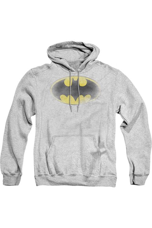 Batman Faded Logo Adult Pull Over Hoodie / Hooded Sweatshirt