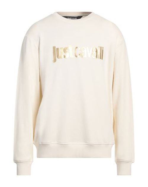 Just Cavalli Man Sweatshirt Ivory Size XL Cotton