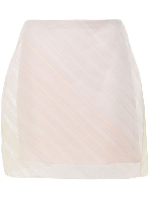 Tulle-overlay mini skirt - Pink