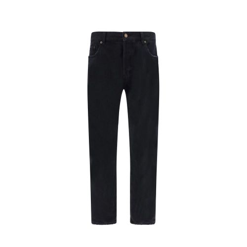 Cotton Straight-Leg Jeans — Black