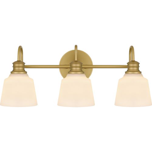 Aged Brass Three Light Bath from the Hinton Collection