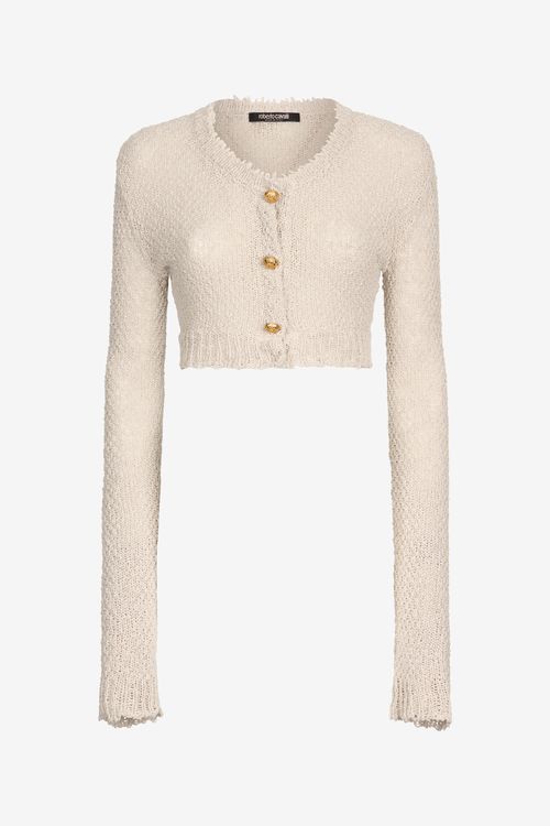 Cropped Cardigan With Gold Buttons