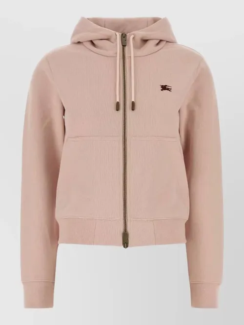 Burberry - cotton hooded sweatshirt kangaroo pocket design