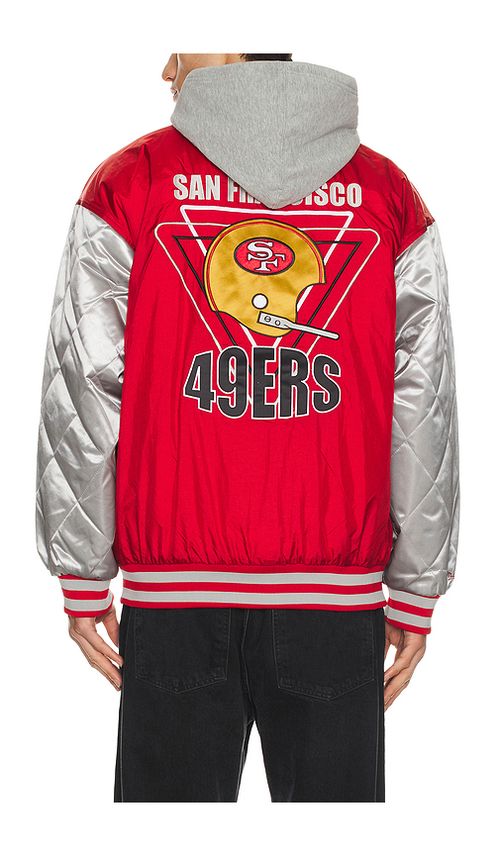 Mitchell & Ness NFL 49ers Diamond Fusion Vintage Logo Button Front Jacket in Red. L. Also in S, M, XL/1X
