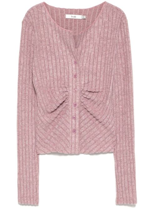 Gathered-detail cardigan - Pink