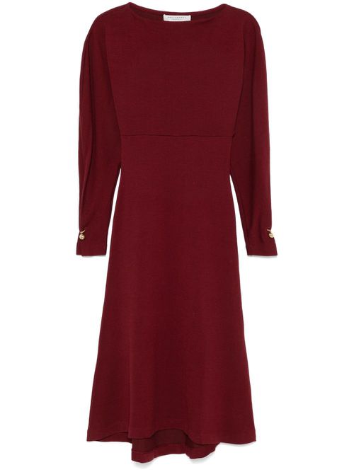 Fine-knit midi dress - Red