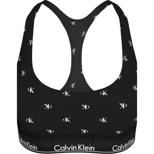 Calvin Klein Women's Women Diamond Logo Print Unlined Bralette, Black