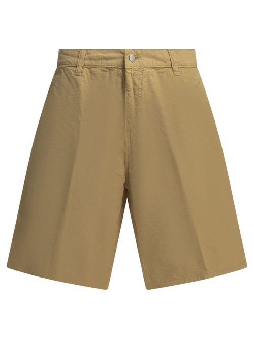 Beige Solid Shorts