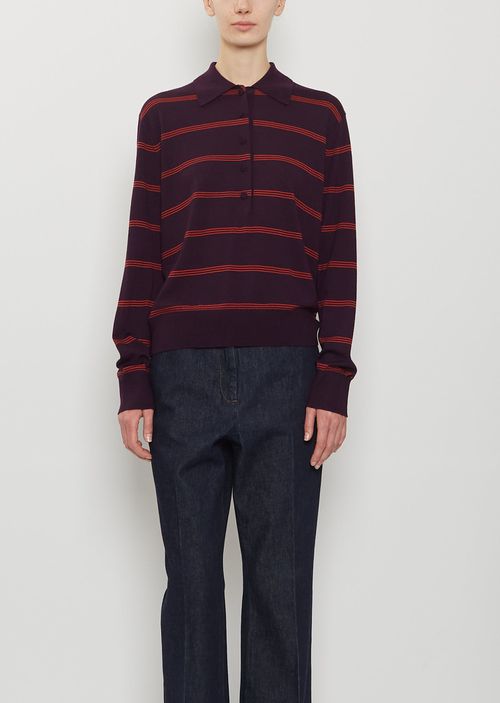 Dries Van Noten Tuno tripe Merino Wool weater Dark Purple ize
