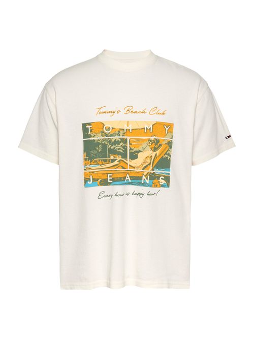 Tommy Jeans Maglietta 'BEACH CLUB' acqua / verde / arancione / bianco