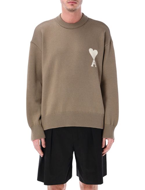 Wool and Cotton Crewneck Ami de Coeur Sweater