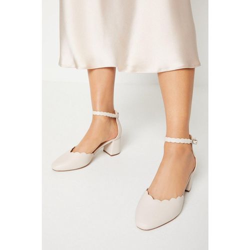 Wallis Womens Wide Fit Darling Scallop Detail Two Part Court Shoes - Ivory - Size UK 3