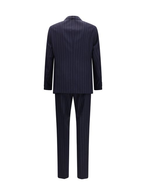 Striped Merino Wool Pant Suit — Navy