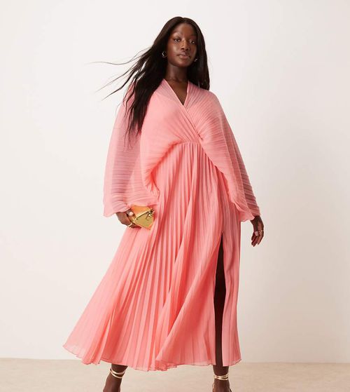 ASOS Curve | ASOS DESIGN Curve cape detail pleated maxi dress in rose pink | Realry ASOS Curve | ASOS DESIGN Curve cape detail pleated maxi dress in rose pink | Realry